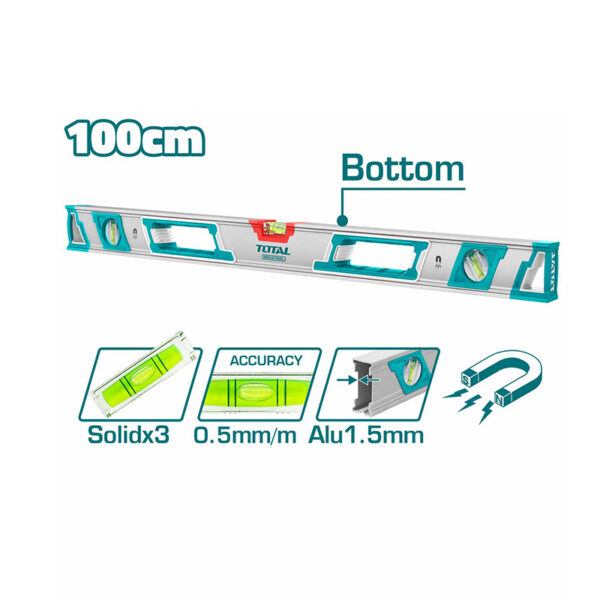 Total Spirit Level With Powerful Magnets 100Cm Tmt210086M