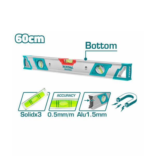 Total Spirit Level With Powerful Magnets 60Cm Tmt26086M