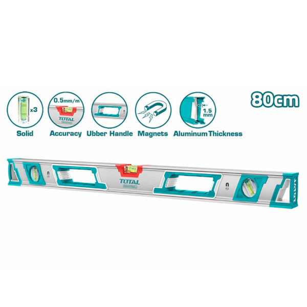 Total Spirit Level With Powerful Magnets 80Cm Tmt28086M