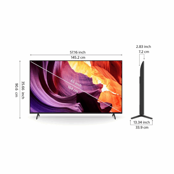 Sony Bravia 65&Quot; Led 4K Ultra Hd Smart Google Tv With 4K X1 Hdr, Motion Flow Xr, Triluminos Pro Display, Chromecast, Bass Reflex Speaker Black Kd-65X80K