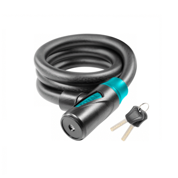 Total Padlocks Bicycle Lock 10X1000Mm With Lock Frame, Can Be Rolled Up For Easy Storage With 2Pcs Iron Keys Tbk11010