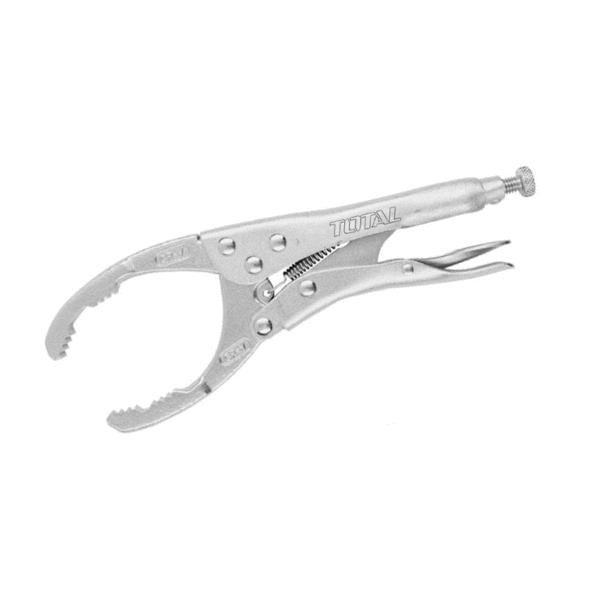 Total Plier Locking 10&Quot; For Oil Filter, Paw Lock Position Of Filter Small Cars And Trucks, Nickel Plated Tht190905