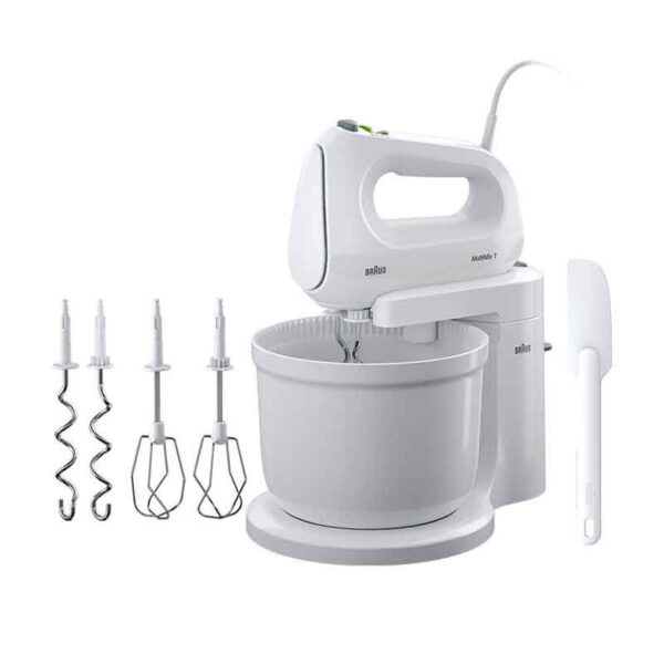 Braun 2 In 1 Hand And Stand Mixer 3L With Attachments 400W 4 Speeds + Turbo Automatic Driven Hm101Ai-Hm1070Wh