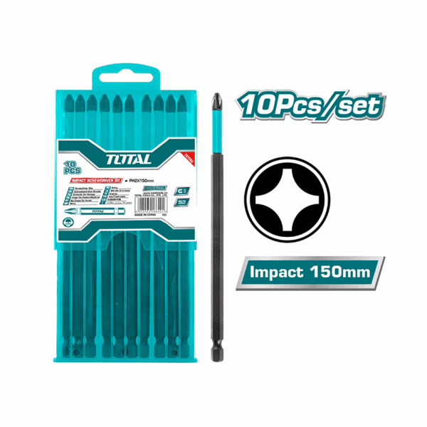 Total Screw Driver Bit Impact 10Pcs Set Tacim16Ph263
