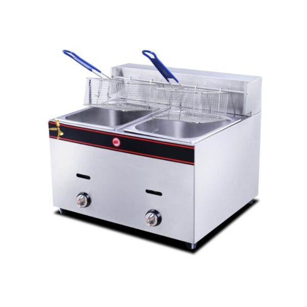 Commercial 2-Tank 2-Basket Gas Fryer 12.5L Hgf-772