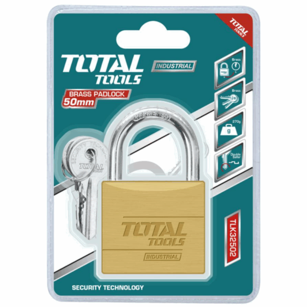 Total Brass Padlock 50Mm Heavy Duty Tlk32502