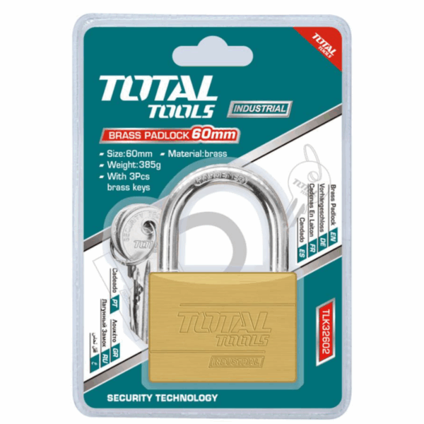 Total Brass Padlock 60Mm Heavy Duty Tlk32602