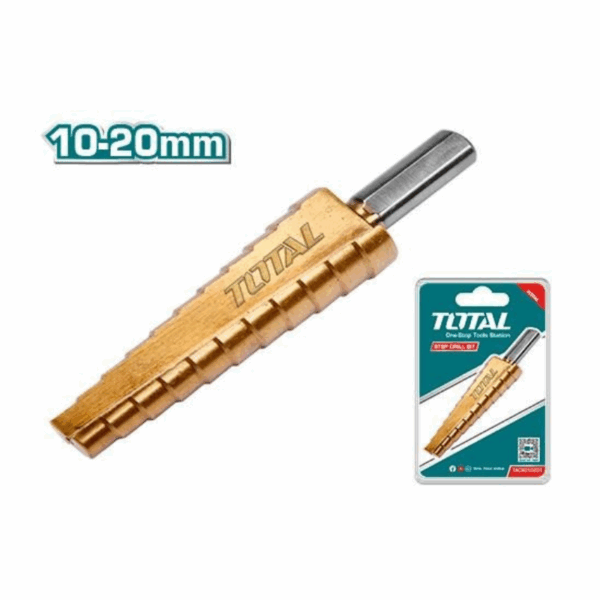Total Drill Bit Step Drill Bit Wood, Metal, Plastic And Many Other Materials 10-20Mm Tac8210201