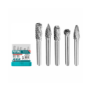 Total Drill Bit Tungsten Carbide Rotary Burrs Set for Shaping, Grinding, The Removal of Sharp Edges, and Excess Material (5pcs Set) TAKC0651