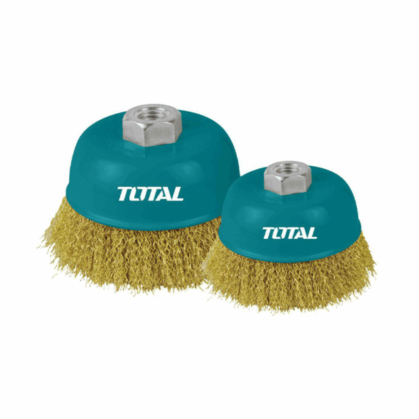 Total Wire Cup Brush With Nut 125Mm Soft Golden Tac31051