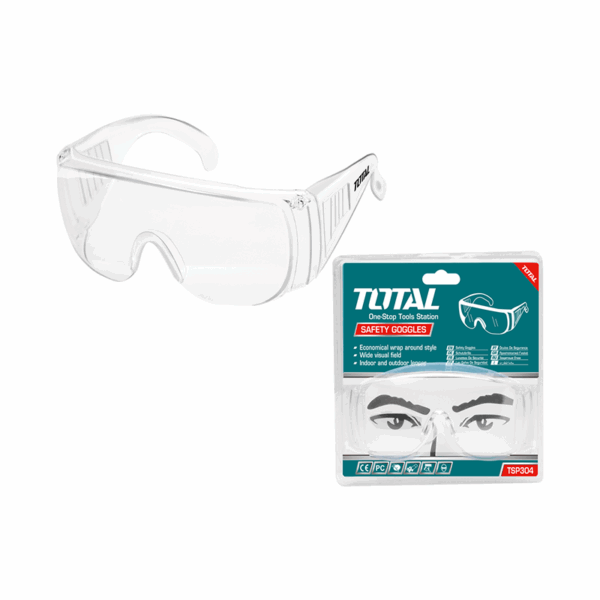 Total Safety Goggles Economical Wrap Around Style Tsp304