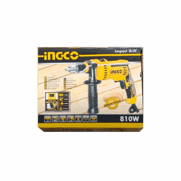 Ingco Impact Drill 810W With Variable Speed Control, Hammer Function Id8108