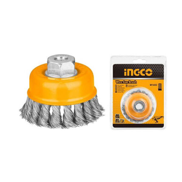 Ingco Cup Twist Wire Brush With Nut 100Mm Wb21001