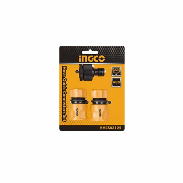 Ingco 3Pcs Hose Quick Connectors Set Hhcs03122