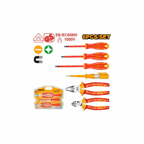 Ingco 6Pcs Insulated Hand Tools Set, Vde/Gs Certified Hkist3061