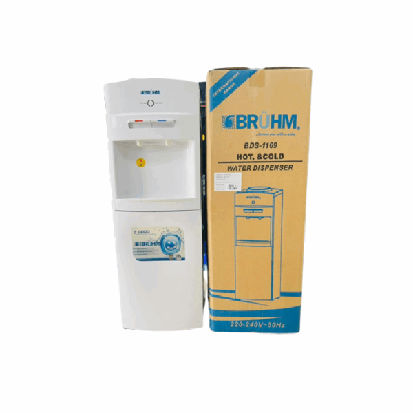 Bruhm Water Dispenser 2 Taps With Storage Cabinet White/Black Bds-1169