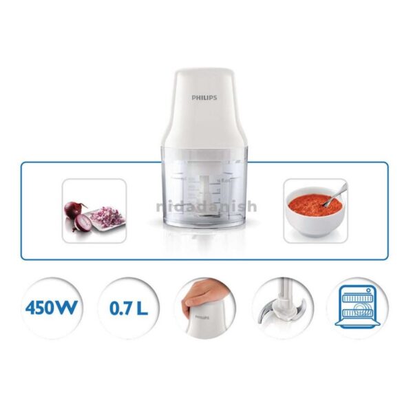 Philips Chopper 450W 0.7L Plastic Bowl With Two Blades Hr1393