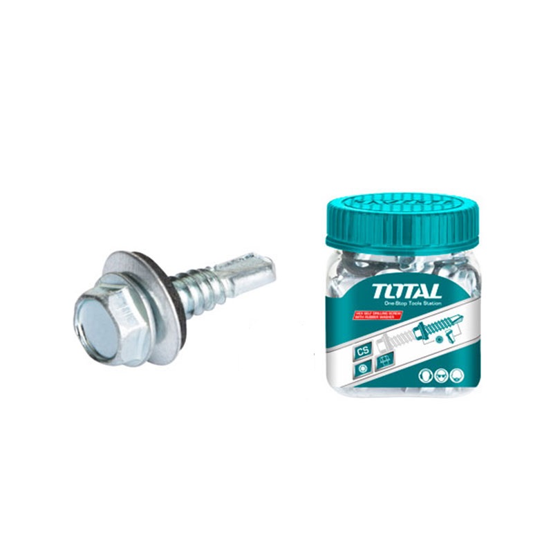 Total Self Drilling Hex Screw With Rubber Washer 6.3X25Mm 50Pcs Wjss6302521