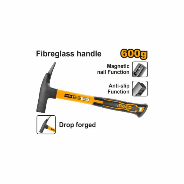 Ingco Roofing Hammer 600G With Magnetic Nail &Amp; Anti-Slip Function Hrh60028