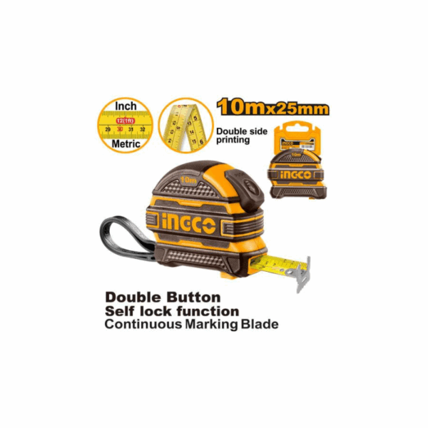 Ingco Steel Measuring Tape With Metric &Amp; Inch 10X25Mm Hsmt081025