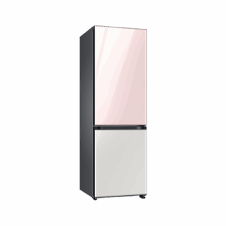 Samsung Refrigerator Glam 339L with Digital Inverter , Flat Design, Bottom Freezer, Bespoke, Metal Cooling, Reversible Door, DIT, LED Lighting  Pink and White RB33T307058