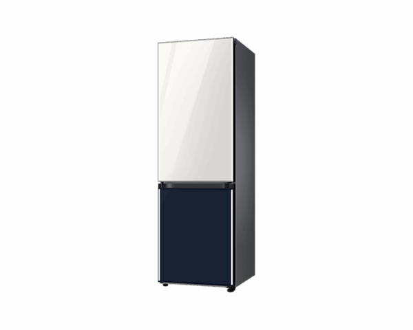 Samsung Refrigerator Glam 339L With Digital Inverter, Flat Design, Bottom Freezer, Bespoke, Metal Cooling, Led Lighting, Dit White And Navy Rb33T307029