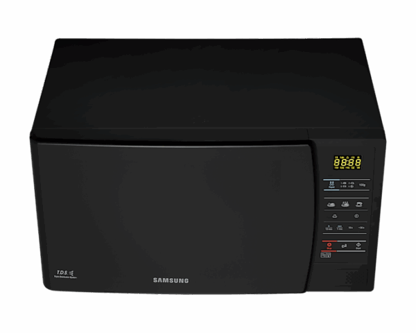 Samsung Microwave 20L 1150W Solo Manual, 6 Power Levels, Defrosting, Triple Distribution System, Ceramic Enamel, Led Display, Black Me731K