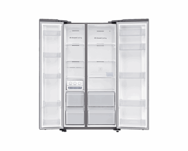 Samsung Refrigerator 655L With Sleek &Amp; Seamless Design, Digital Inverter, Side By Side Door, Spacemax, Flexzone, Dit, Metal Cooling Silver Rs62R5005M9