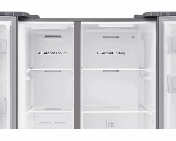 Samsung Refrigerator 655L With Sleek &Amp; Seamless Design, Digital Inverter, Side By Side Door, Spacemax, Flexzone, Dit, Metal Cooling Silver Rs62R5005M9
