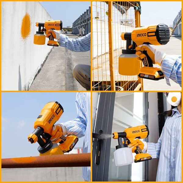 Ingco Lithium-Ion Spray Gun, 20V, 0.1-0.2Bar, 800Ml Csgli2001