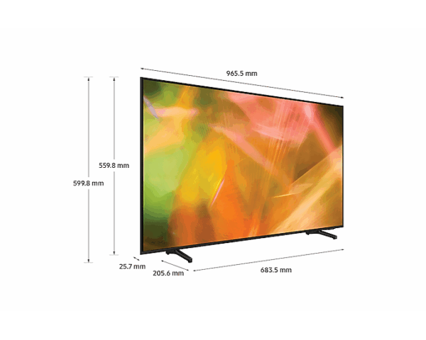 Samsung 43&Quot; Led 4K Crystal Uhd Smart Tv, Air Slim Design, Game Mode, Ambient Mode, Q-Symphony 43Au8000