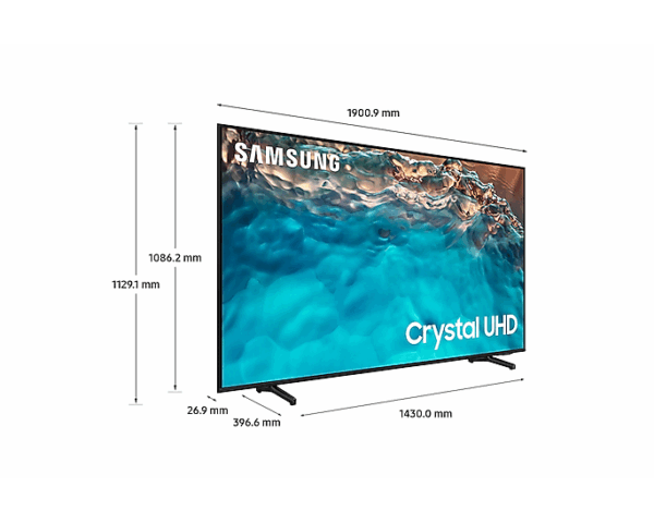 Samsung 85&Quot; Led 4K Crystal Uhd Smart Tv With Air Slim Design, Smart Hub, Hdr, Motion Xcelerator, Ots Lite, Solarcell Remote  85Bu8000