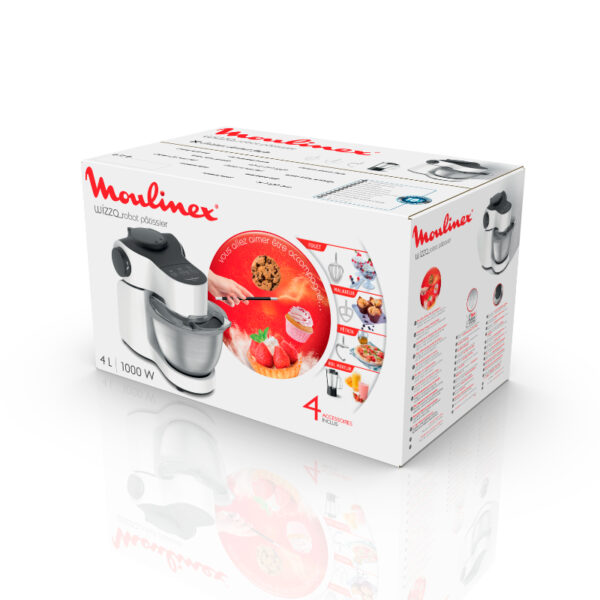 Moulinex Kitchen Machine 1000W 4L 7 Speeds + Pulse 3 Attachments Qa311127