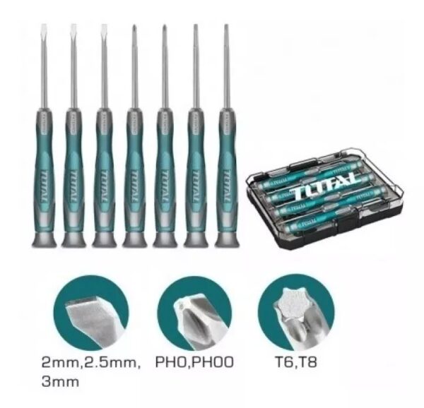 Total Precision Screwdriver Set 7Pcs Tht250726