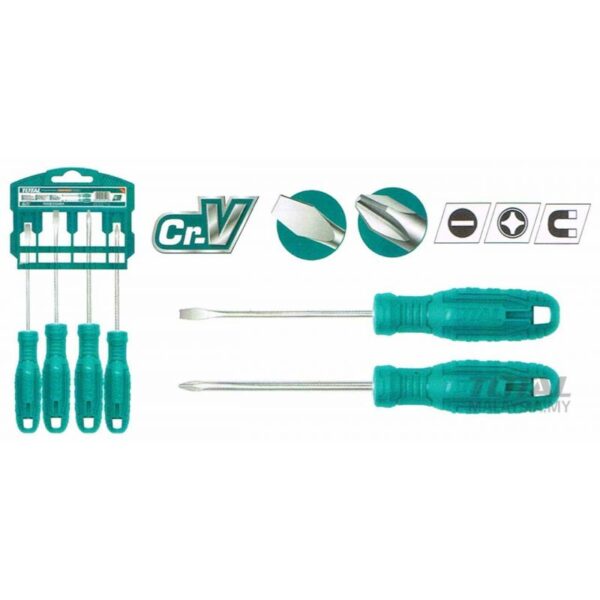Total Screwdriver Set 4Pcs Thtdc250401