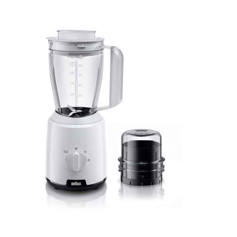 Braun Blender 2L 600W Powerblend1 With Grinder Triangular Plastic Bpa Free Jug, 2 Speed, Ice Crushing Function, Jb101Ai White
