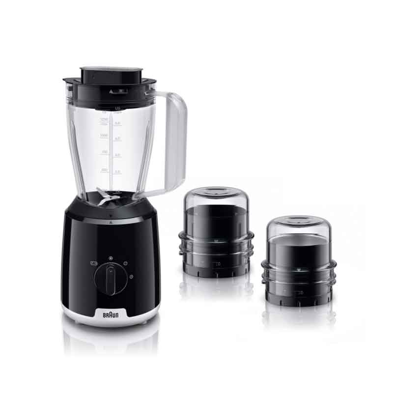 Braun Blender 2L 600W Powerblend1 With 2 Grinder Triangular Plastic Bpa Free Jug, 2 Speed, Ice Crushing Function, Jb101Ai-Jb1023 Black