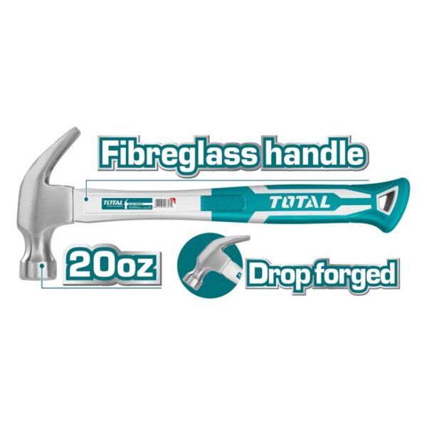 Total Claw Hammer 560G Fiberglass Handle Tht73206