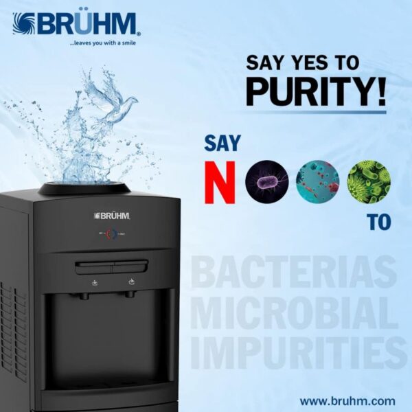 Bruhm Water Dispenser 2 Taps With Storage Cabinet White/Black Bds-1169