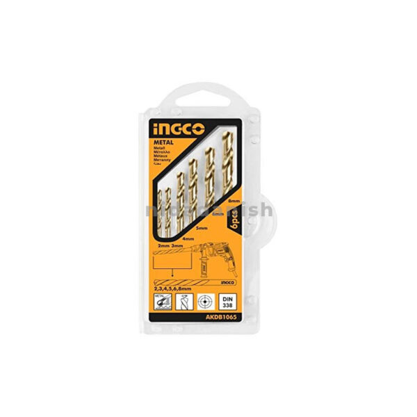 Ingco Hss Twist Drill Bits Set 6Pcs Akdb1065