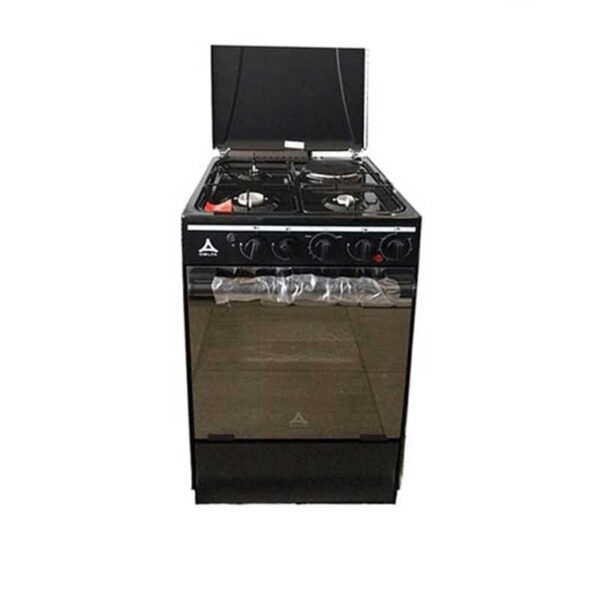 Delta Cookers 50X55Cm 3 Gas Burner, 1 Electric Hotplate With Gas Oven &Amp; Grill Black Dgc31B