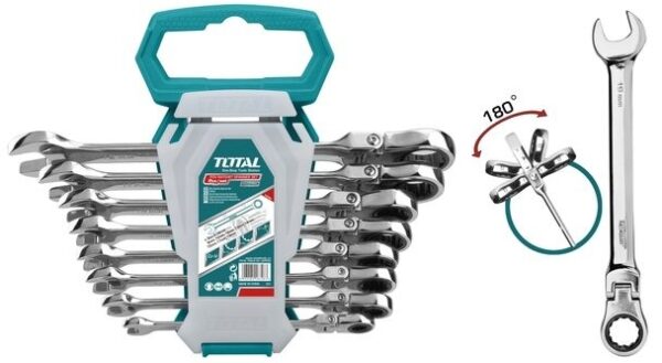 Total Flexible Ratchet Spanner Set 8Pcs Tht102Rk586