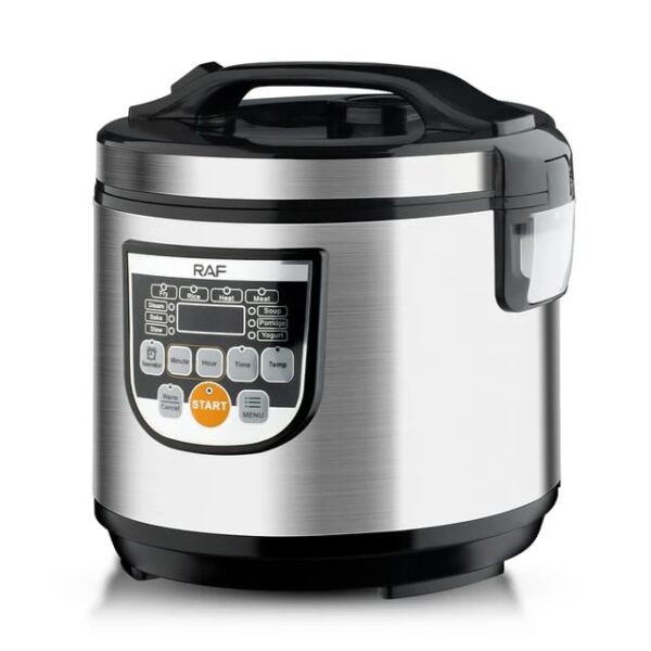 Raf Rice Cooker 5L 900W, Multi Function Menu, Constant Temperature, 24 Hour Timer, Fry, Heat, Steam, Bake &Amp; Stew R.178