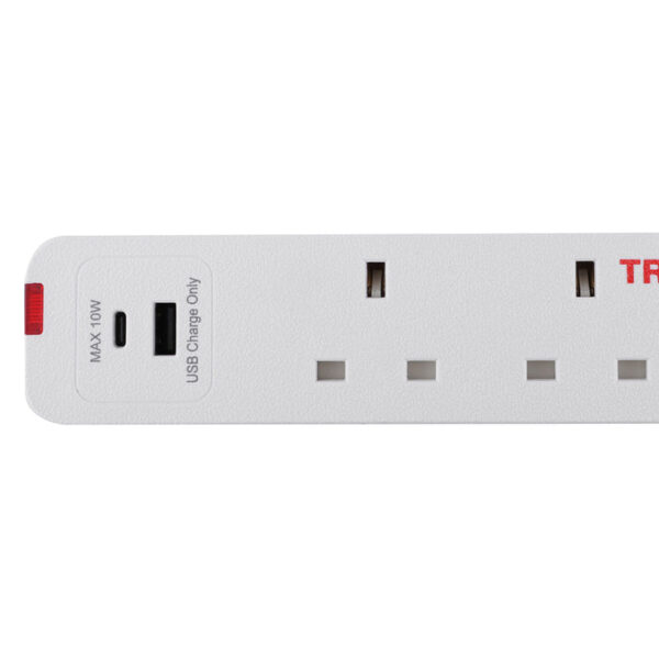 Tronic 3 Way Extension Socket + Usb + Usb C