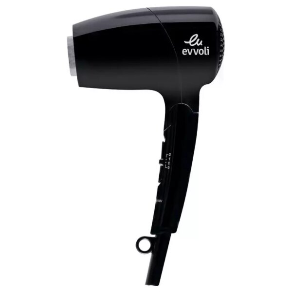 Evvoli Hair Dryer 1500W With 4 Speeds, Foldable Handle Black Evhc-Hd1500B