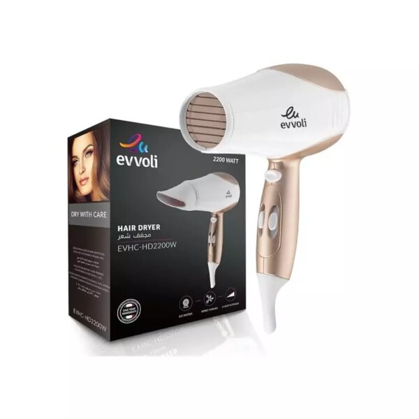 Evvoli Hair Dryer 2200W With 2 Speeds &Amp; 3 Settings Evhc-Hd2200W