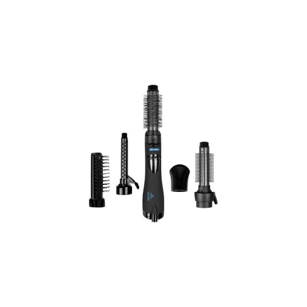 Evvoli Hair Straightener Curler Brush 6In1 Cool Shot 1200W Evhc-As1200B