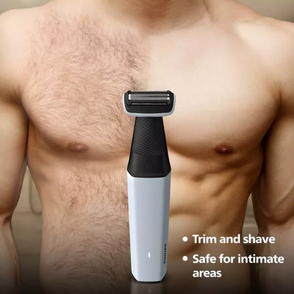 Philips Cordless Bodygroom &Amp; Intimate Areas Trimmer, Clinically Tested For Sensitive Skin, 40 Min Runtime, Bi-Directional Trimmer And 3Mm Comb Series 3000 Bg3007