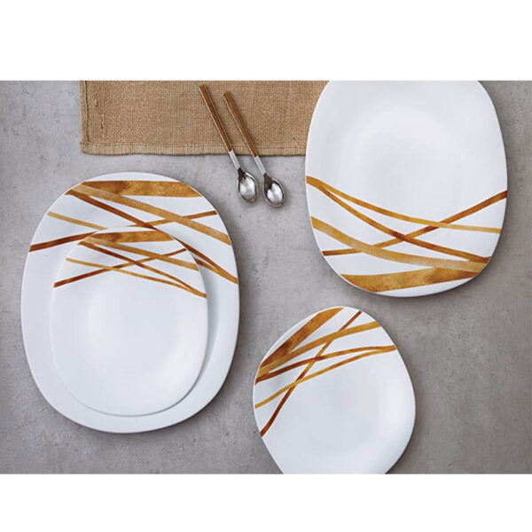La Opala Dinner Set Quadra Golden Shades 38 Pieces Lg038
