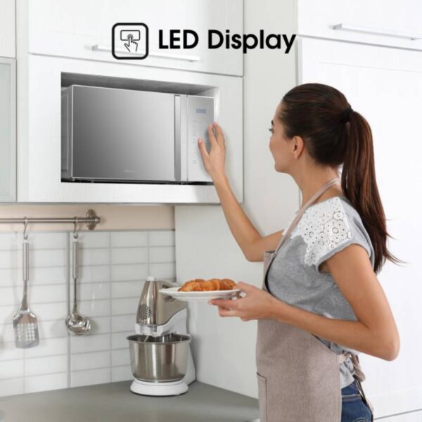 Hisense Microwave 26L 700W Solo Digital, 6 Power Levels, Touch Display, Handle, Mirror Finish H26Moms5H